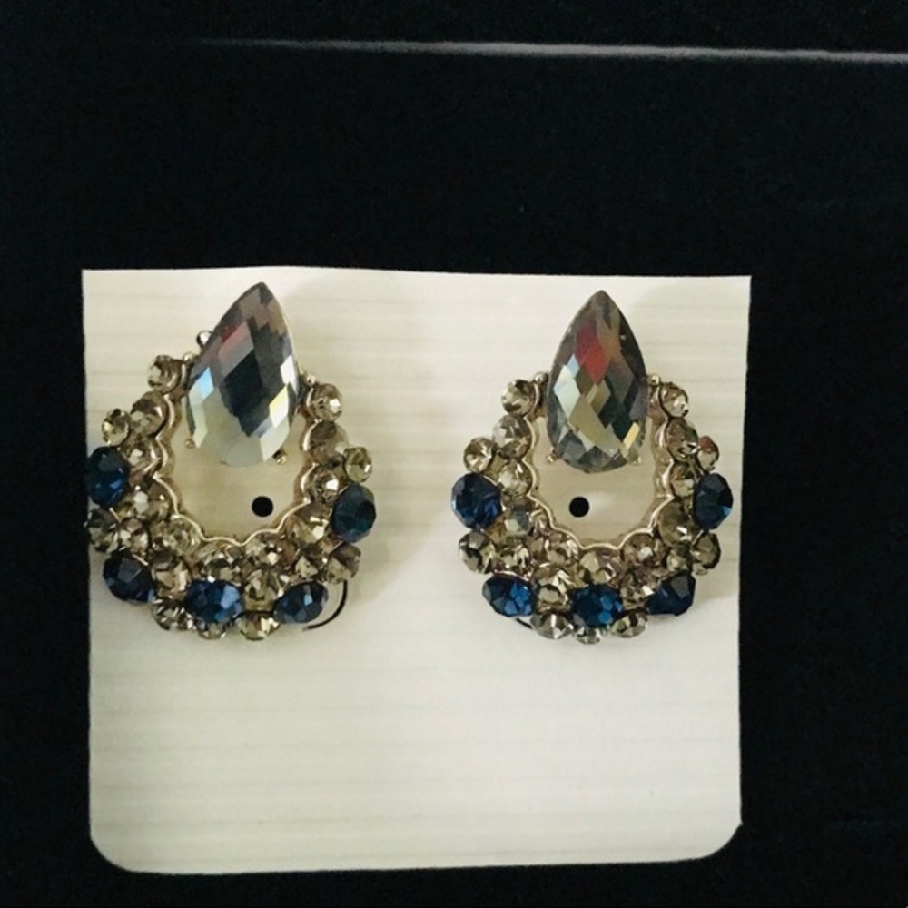 Vintage Inspired Smoky Gray and Blue Earrings